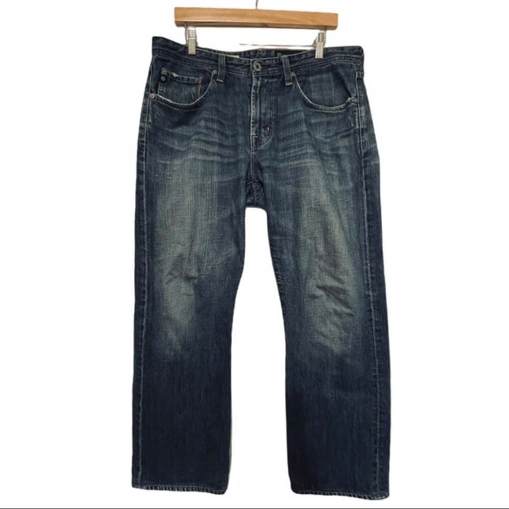 ADRIANO GOLDSCHMEID AG The Protege Straight Leg Blue Jeans Pants Mens 34x32